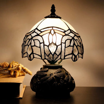 8 Inch White Crystal tiffany lamp shade Werfactory® Stained Glass shade
